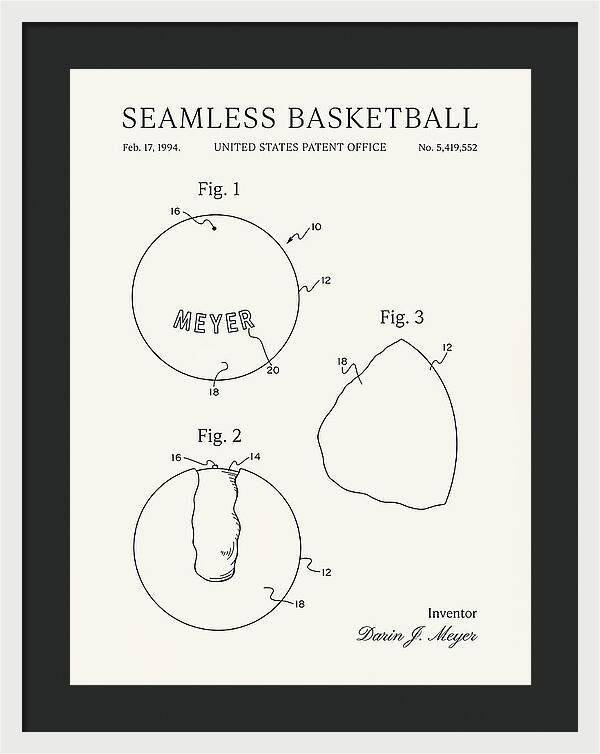 Seamless Basketball Meyer Minimalist Patent Us5419552