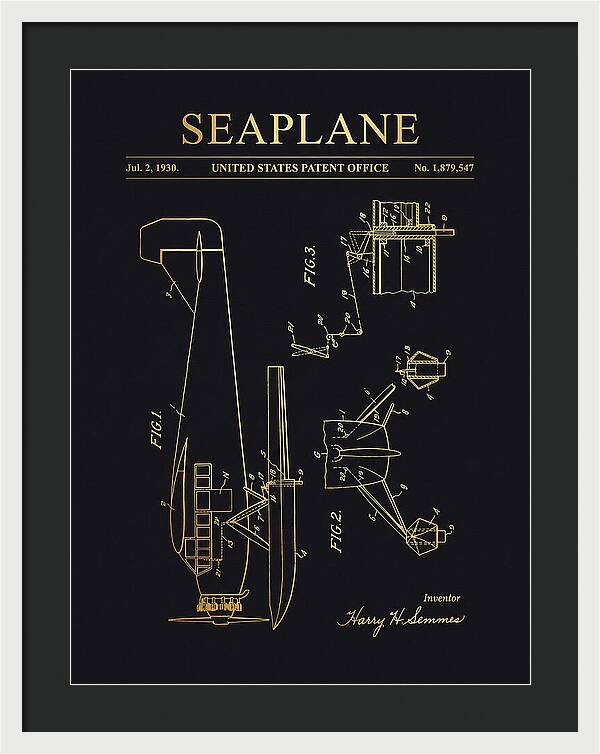 Seaplane Gold Patent Us1879547