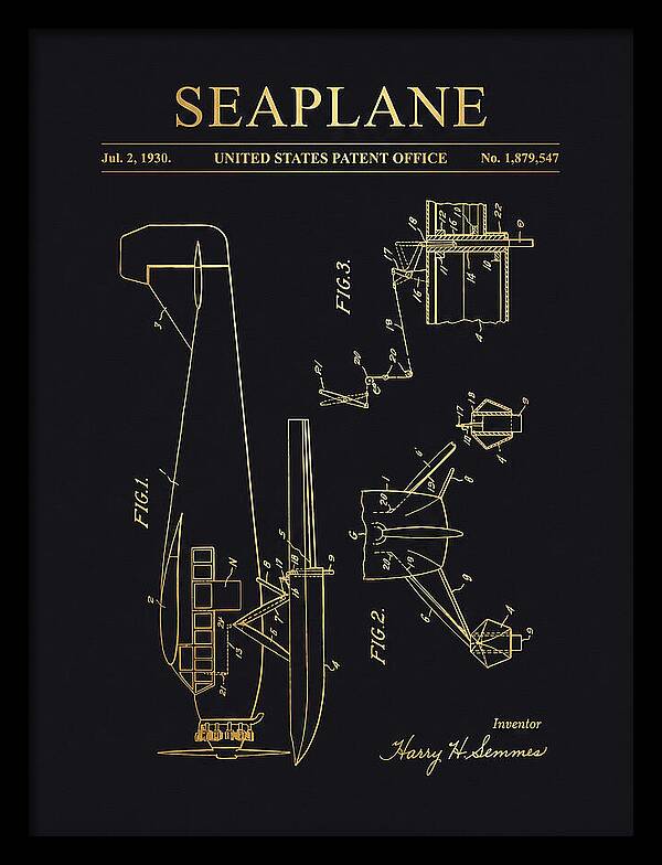 Seaplane Gold Patent Us1879547