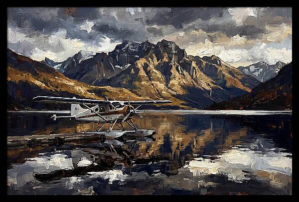 Seaplane Serenity Over Mountains