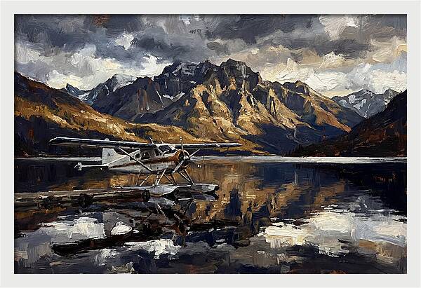 Seaplane Serenity Over Mountains