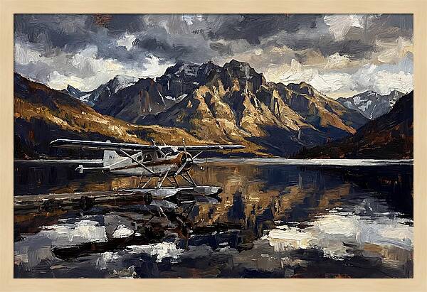 Seaplane Serenity Over Mountains