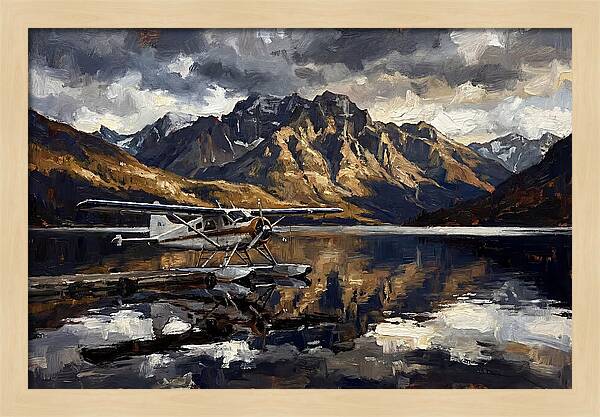 Seaplane Serenity Over Mountains