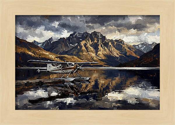 Seaplane Serenity Over Mountains