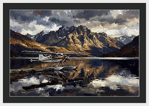 Seaplane Serenity Over Mountains