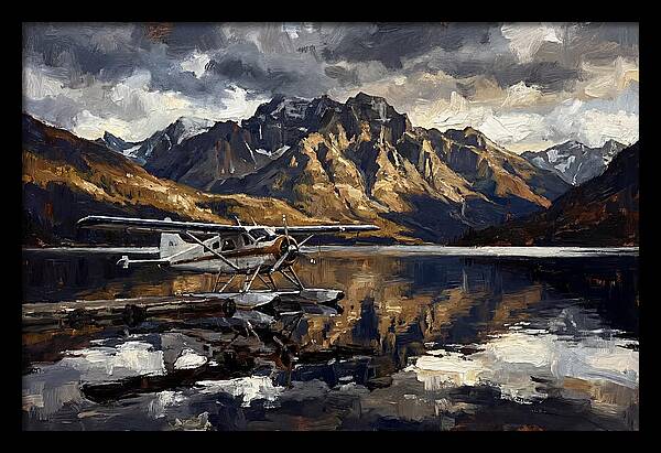 Seaplane Serenity Over Mountains