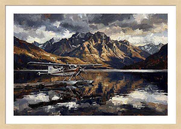 Seaplane Serenity Over Mountains