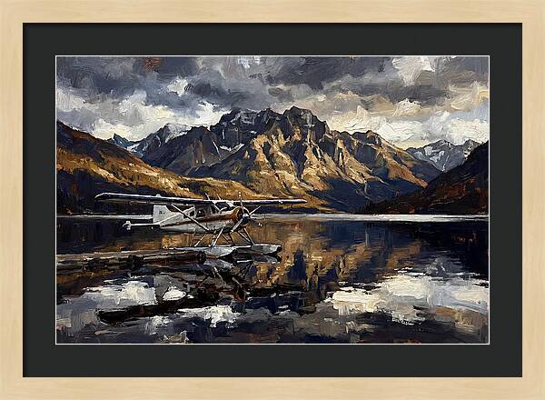 Seaplane Serenity Over Mountains