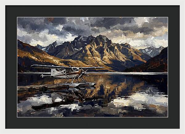 Seaplane Serenity Over Mountains