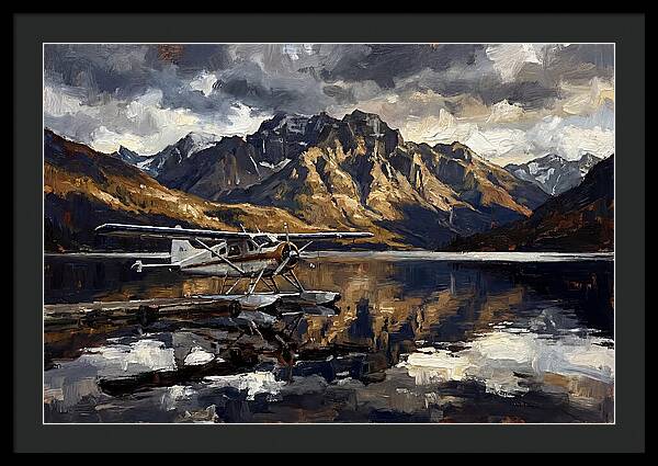 Seaplane Serenity Over Mountains