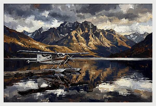 Seaplane Serenity Over Mountains