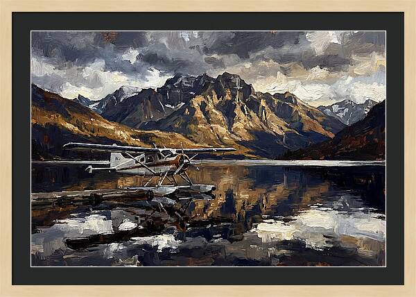 Seaplane Serenity Over Mountains