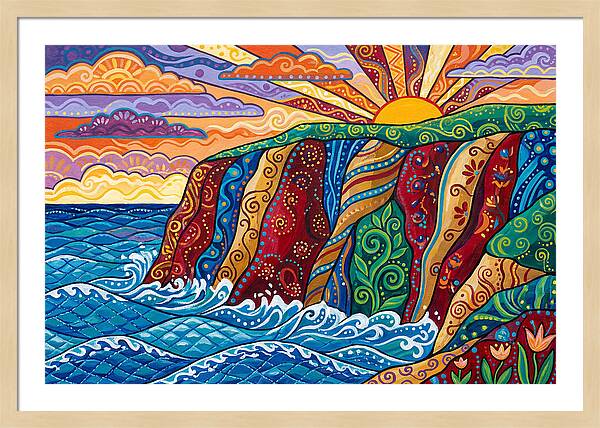 Seaside Cliffs At Sunset