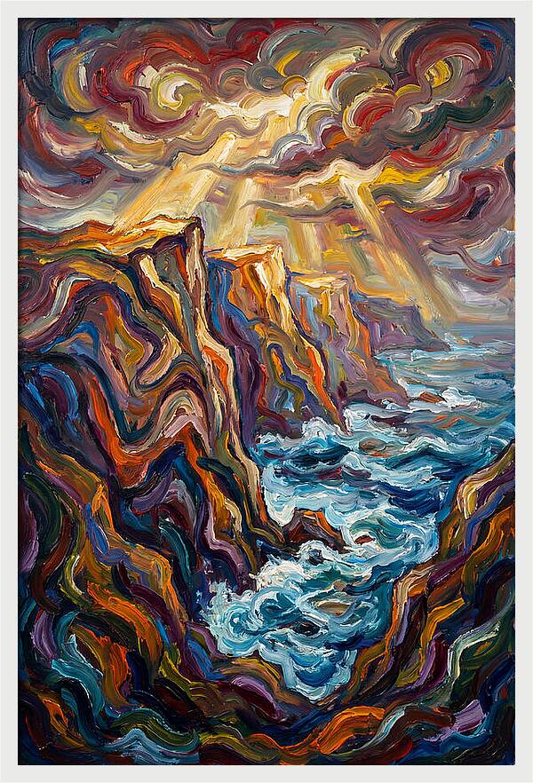 Seaside Cliffs In Expressionist Style