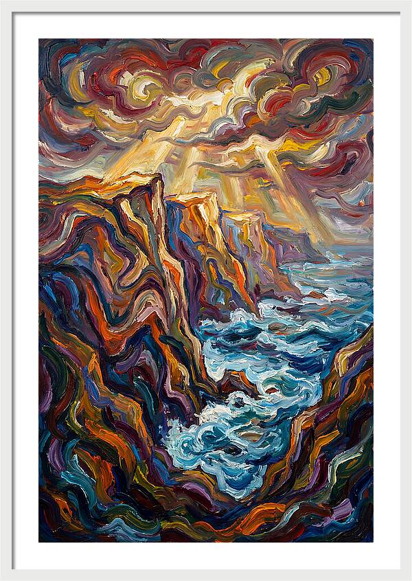 Seaside Cliffs In Expressionist Style