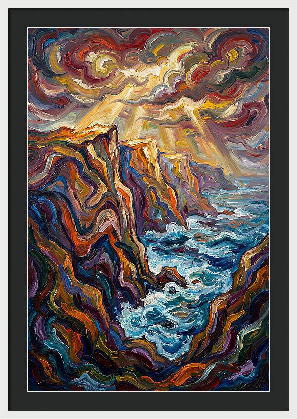 Seaside Cliffs In Expressionist Style