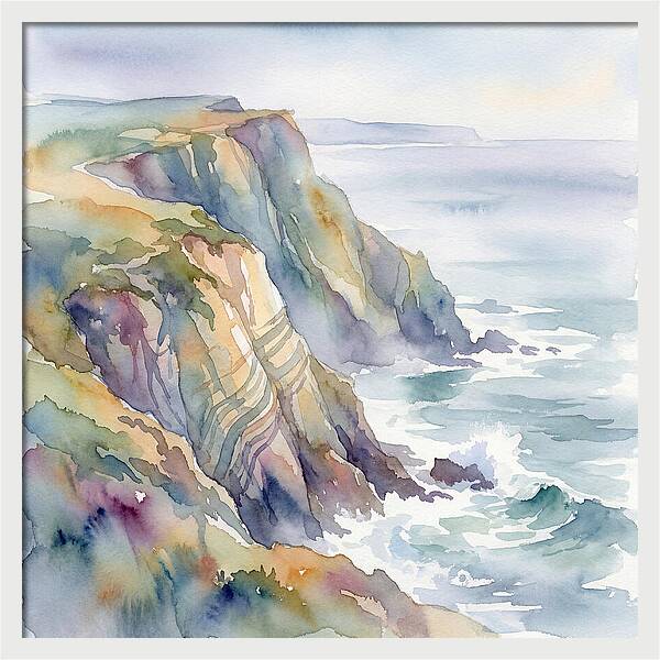 Seaside Cliffs In Watercolor