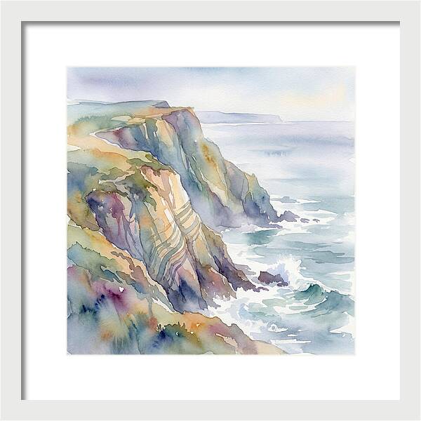Seaside Cliffs In Watercolor