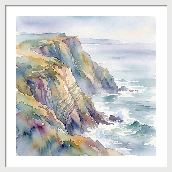 Seaside Cliffs In Watercolor