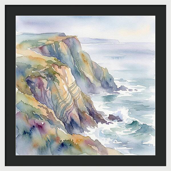 Seaside Cliffs In Watercolor