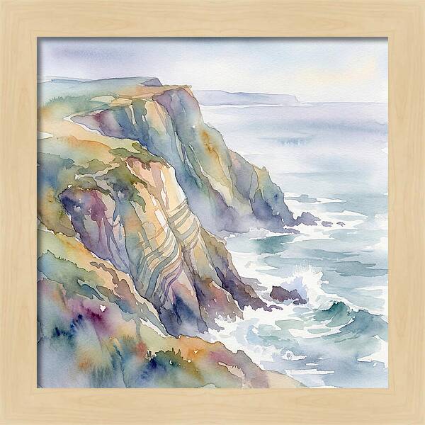 Seaside Cliffs In Watercolor