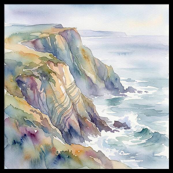 Seaside Cliffs In Watercolor