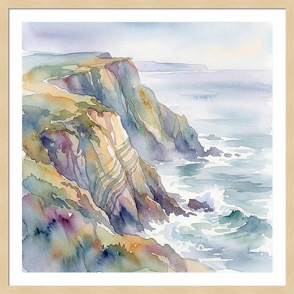 Seaside Cliffs In Watercolor