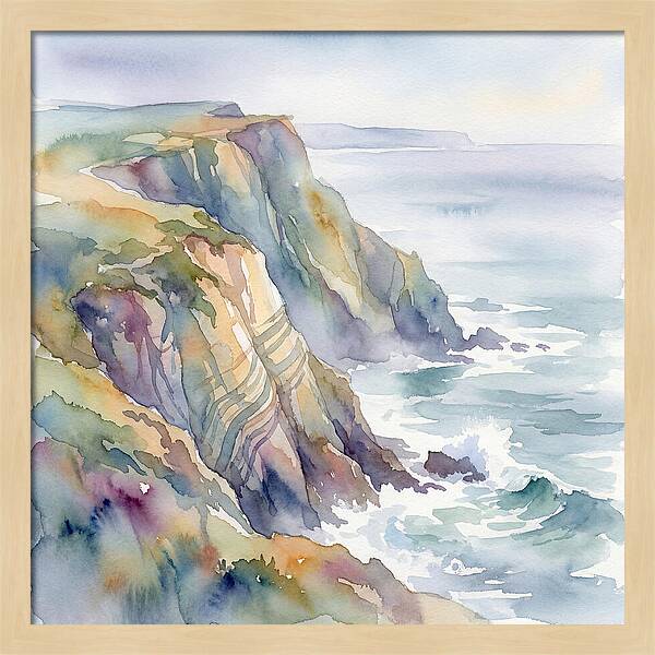 Seaside Cliffs In Watercolor