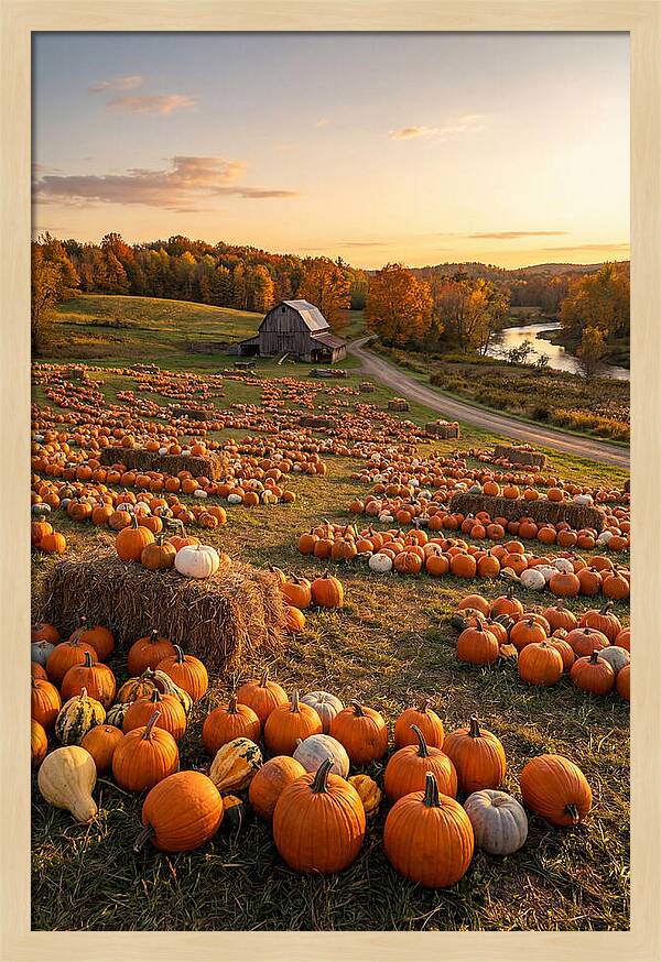 Seasonal Harvest Of Pumpkins