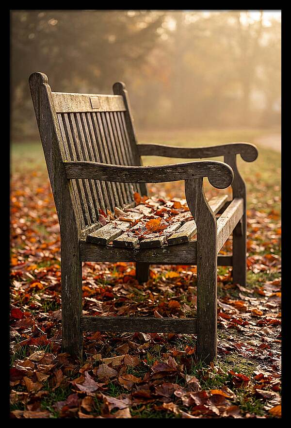 Seasonal Serenity On A Park Bench