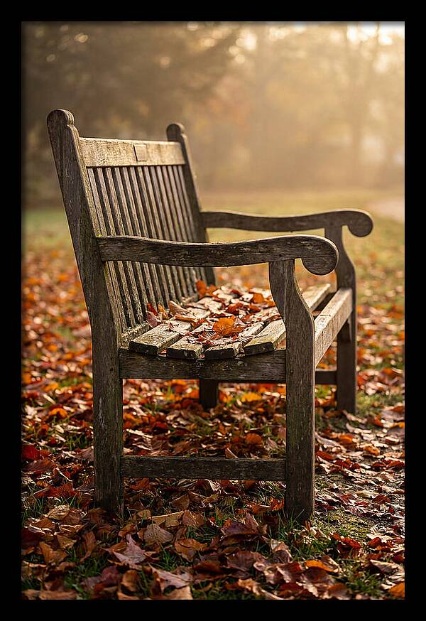 Seasonal Serenity On A Park Bench