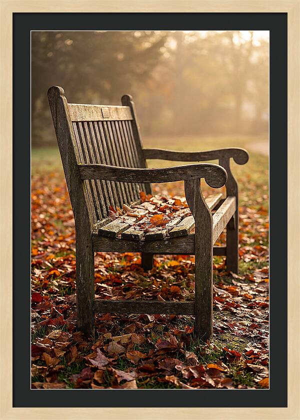 Seasonal Serenity On A Park Bench