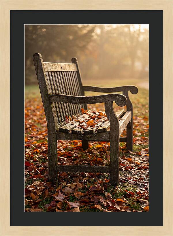 Seasonal Serenity On A Park Bench