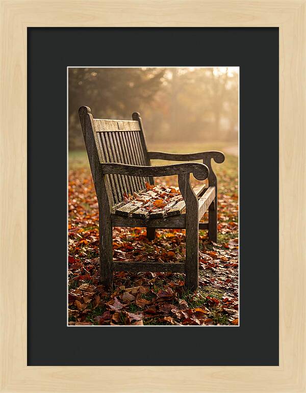 Seasonal Serenity On A Park Bench