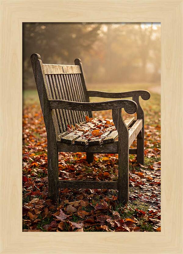 Seasonal Serenity On A Park Bench