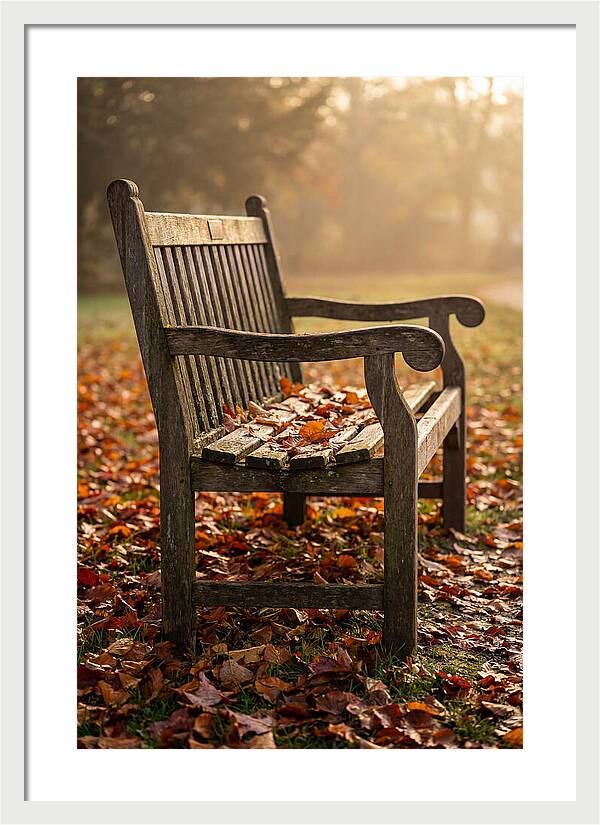 Seasonal Serenity On A Park Bench