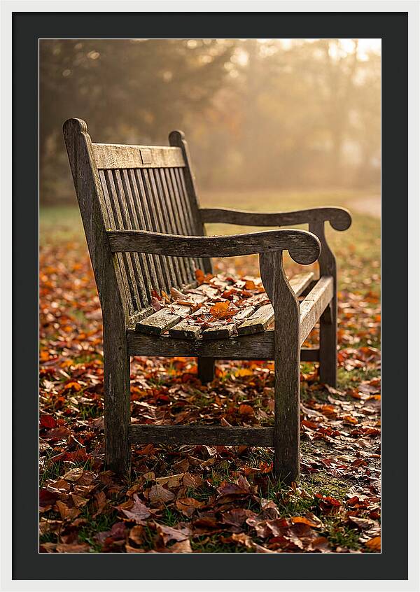 Seasonal Serenity On A Park Bench