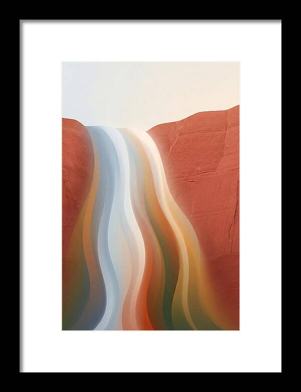 Seasonal Waterfall Over Red Sandstone