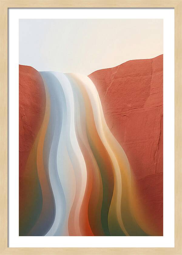 Seasonal Waterfall Over Red Sandstone