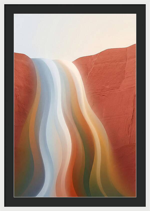 Seasonal Waterfall Over Red Sandstone