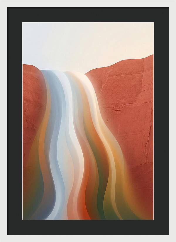 Seasonal Waterfall Over Red Sandstone