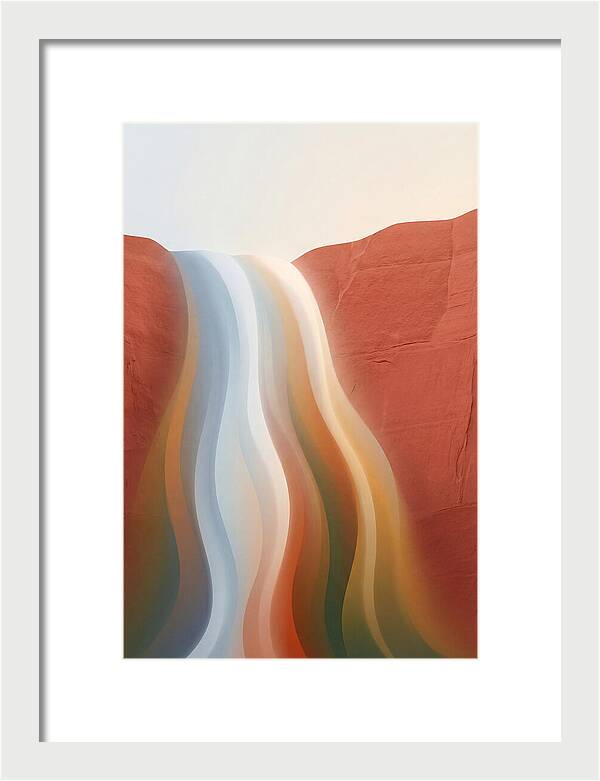Seasonal Waterfall Over Red Sandstone