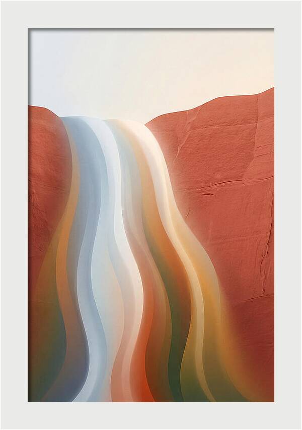 Seasonal Waterfall Over Red Sandstone