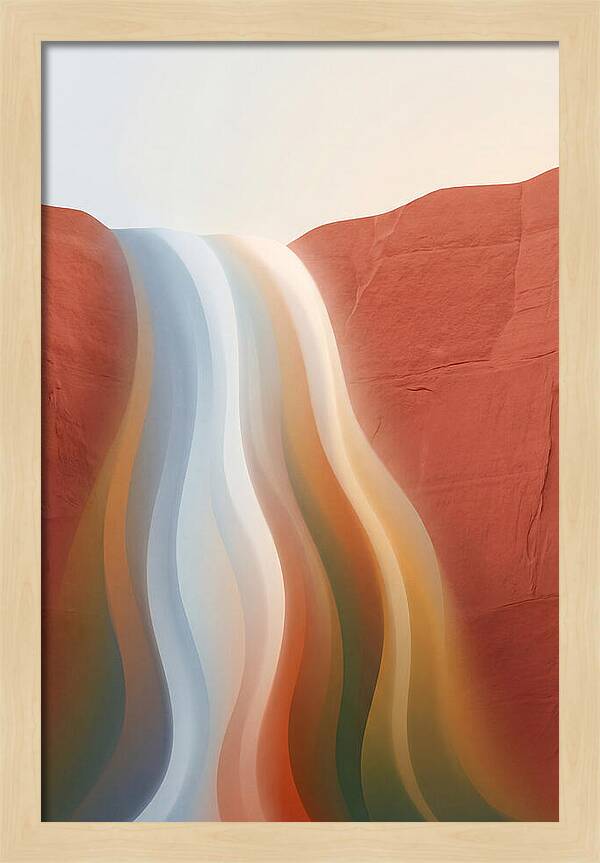 Seasonal Waterfall Over Red Sandstone