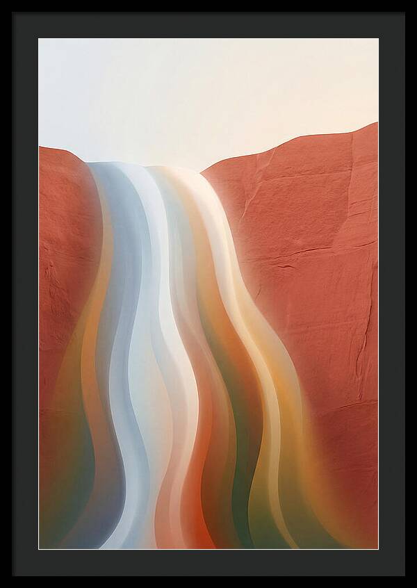 Seasonal Waterfall Over Red Sandstone