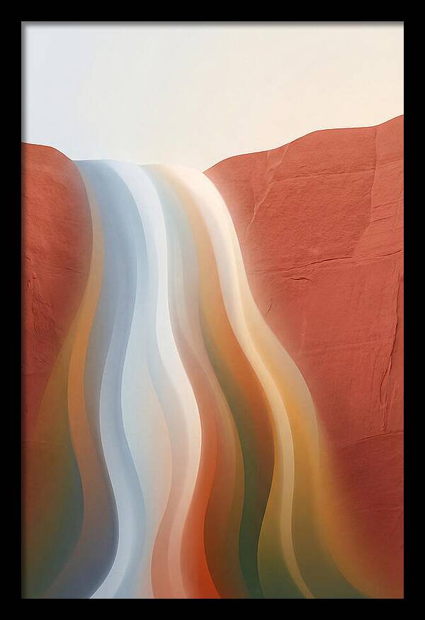 Seasonal Waterfall Over Red Sandstone