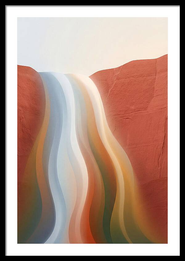 Seasonal Waterfall Over Red Sandstone