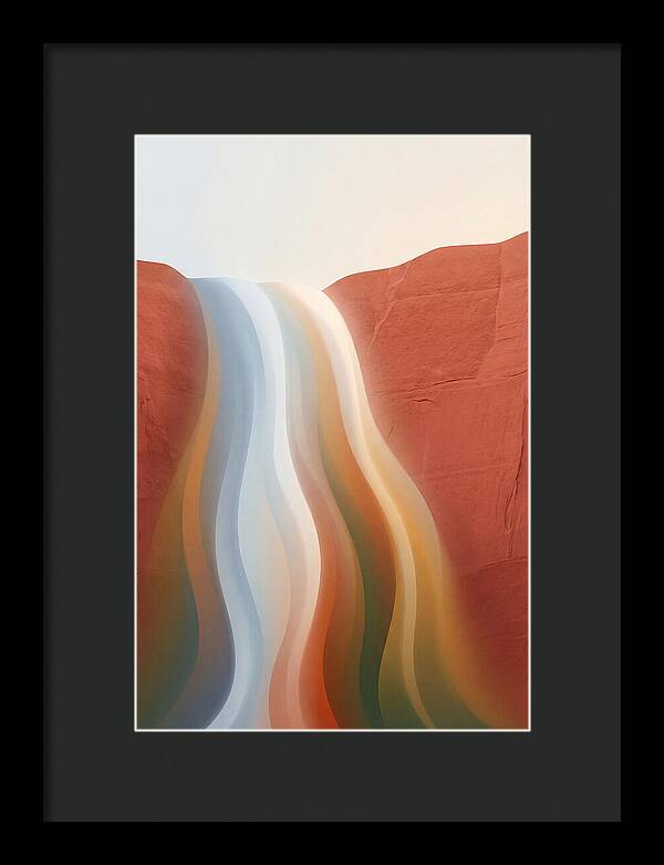 Seasonal Waterfall Over Red Sandstone