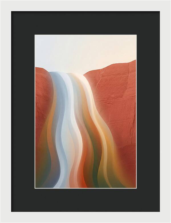 Seasonal Waterfall Over Red Sandstone