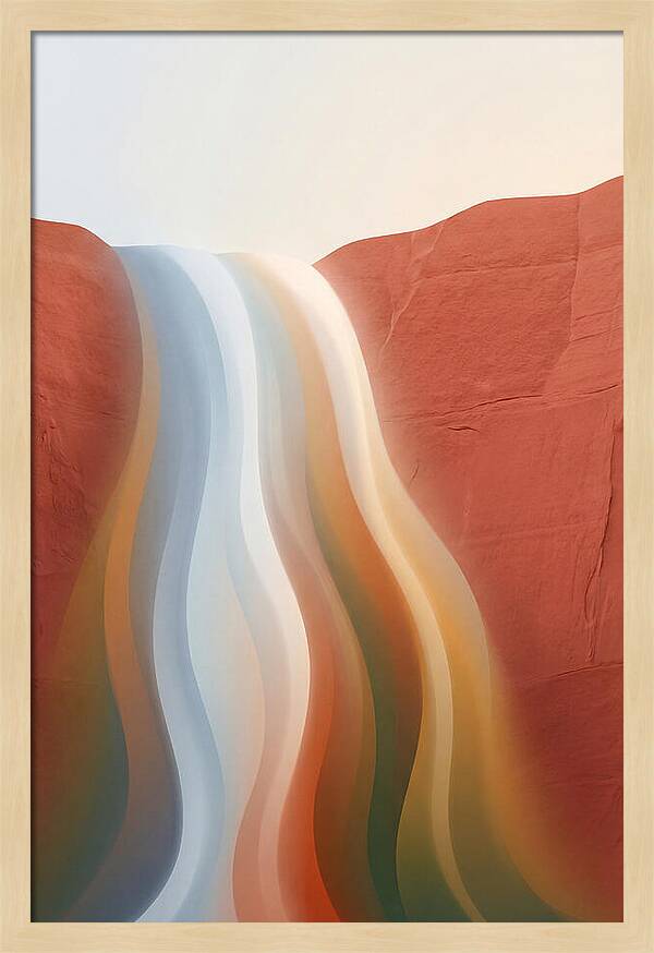 Seasonal Waterfall Over Red Sandstone